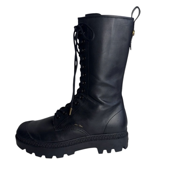 Coach CitySole Court Black Leather Combat Boots Lug Sole Men’s 8 New - Picture 10 of 11